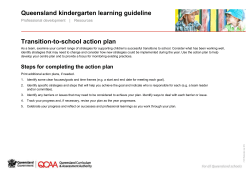 Kindergarten: Transition-to-school action plan.
