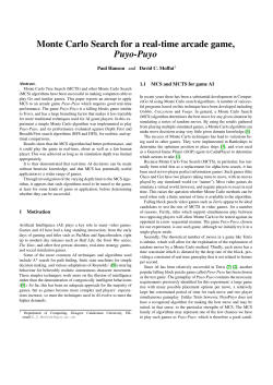 Monte Carlo Search for a real-time arcade game, Puyo-Puyo