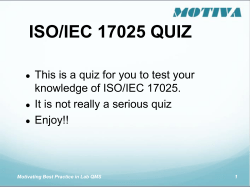 17025 Intro Quiz - Motiva Training