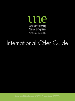 International Offer Guide - University of New England (UNE)