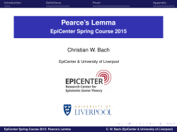 Pearce`s Lemma
