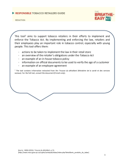 Guide du d&eacute;taillant de responsable