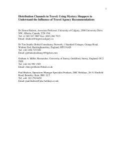 Distribution Channels in Travel - Surrey Research Insight Open