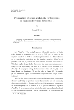 Propagation of Micro-analyticity for Solutions of Pseudo
