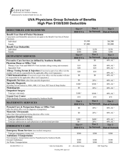 201108-Southern Health Schedule of Benefits High Plan 150