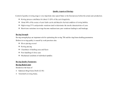 Quality Aspects of Rovings Control of quality at roving stage is very