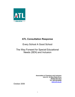 ATL Consultation Response Every School A Good School The Way