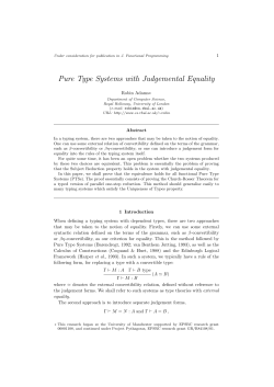Pure Type Systems with Judgemental Equality