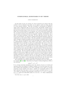 Combinatorial Dichotomies in Set Theory