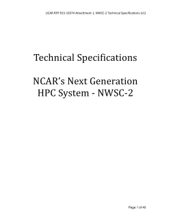 NWSC-2 RFP Tech Specs - CISL - University Corporation for