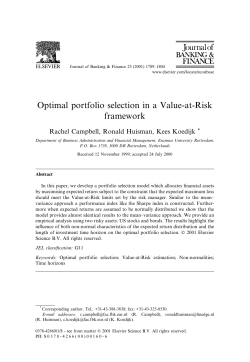 Optimal portfolio selection in a Value-at