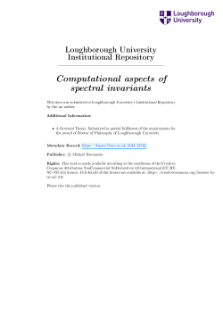 Computational aspects of spectral invariants