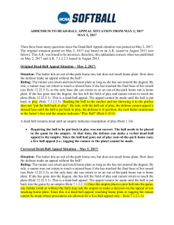 Addendum to Dead-Ball Appeal Situation from May 2, 2017
