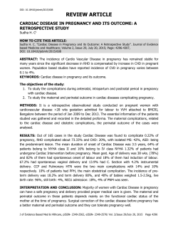 Sudha HC &rdquo;Cardiac Disease in Pregnancy and its Outcome: A