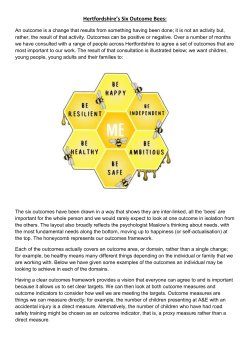 Hertfordshire`s Six Outcome Bees