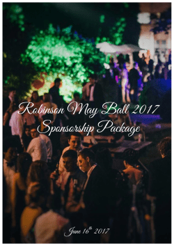 Robinson May Ball 2017 Sponsorship Package