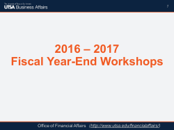 2009-2010 Fiscal Year-End Workshop