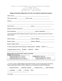 Church of the Assumption Religious Education Program + 113