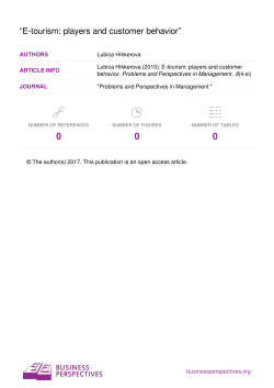 E-tourism: players and customer behavior