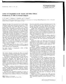 Psychopharmacology Action of Cannabidiol on the Anxiety and