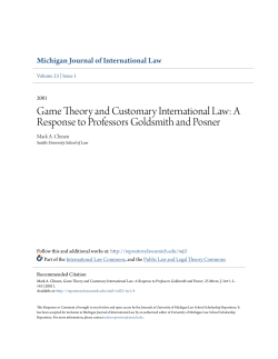 Game Theory and Customary International Law