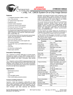1.3-Mp, 1/4&rdquo;, CMOS System-On-a-Chip Image Sensor