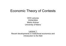 Economic Theory of Contests