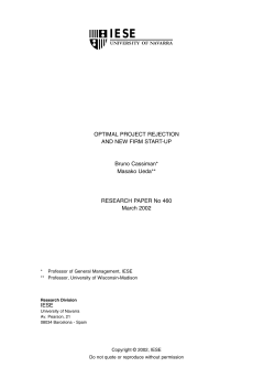 Optimal project rejection and new firm start-ups