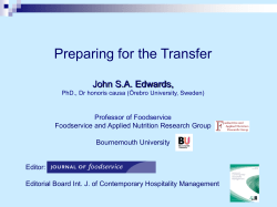 Prof. John Edwards - Preparing for the Transfer