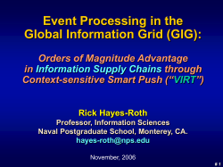 Event Processing in the Global Information Grid (GIG)