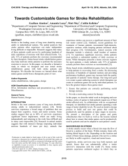 Towards customizable games for stroke rehabilitation