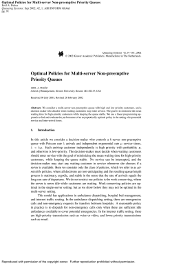 Optimal Policies for Multi-server Non-preemptive Priority