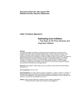 Hilde Christiane Bj&oslash;rnland Estimating Core Inflation &ndash; The
