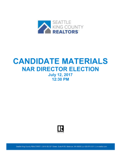 NAR Director Candidate Packet - Seattle King County REALTORS