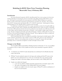 Modeling Renewable Electricity For KCEC
