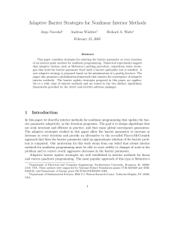 Adaptive Barrier Strategies for Nonlinear Interior Methods