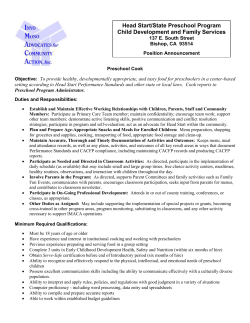 Head Start/State Preschool Program Child Development and Family