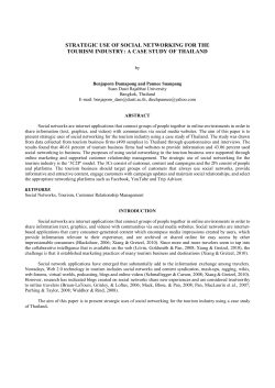 Strategic Use of Social Networking for the