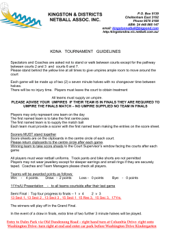 KDNA TOURNAMENT GUIDELINES Spectators and Coaches are