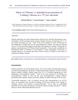 Silent ACTHoma: A subclinical presentation of Cushing`s disease in