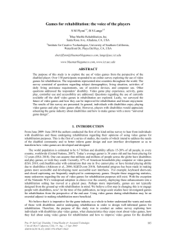 Games for rehabilitation - USC Institute for Creative Technologies