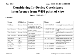 Summary of in-device coexistence interference