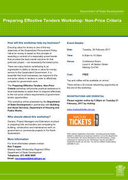 Preparing Effective Tenders Workshop: Non