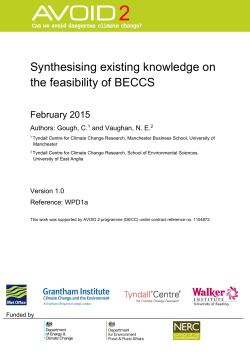AVOID 2 WPD1a Synthesising existing knowledge on the feasibility