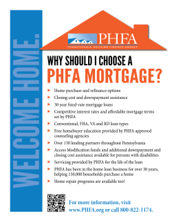 FLYER: Why Should I Choose A PHFA Mortgage