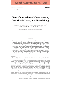 Bank Competition: Measurement, Decision-Making, and Risk