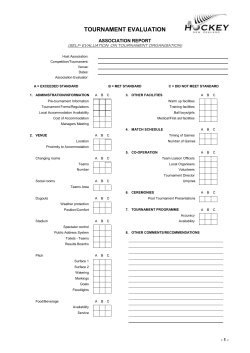 self- evaluation on tournament organisation