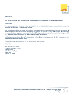 Best and Final RFP (posted May 3, 2017)