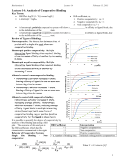 Lecture 14: Analysis of Cooperative Binding