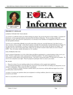 September, 2016 - EAST ORANGE EDUCATION ASSOCIATION